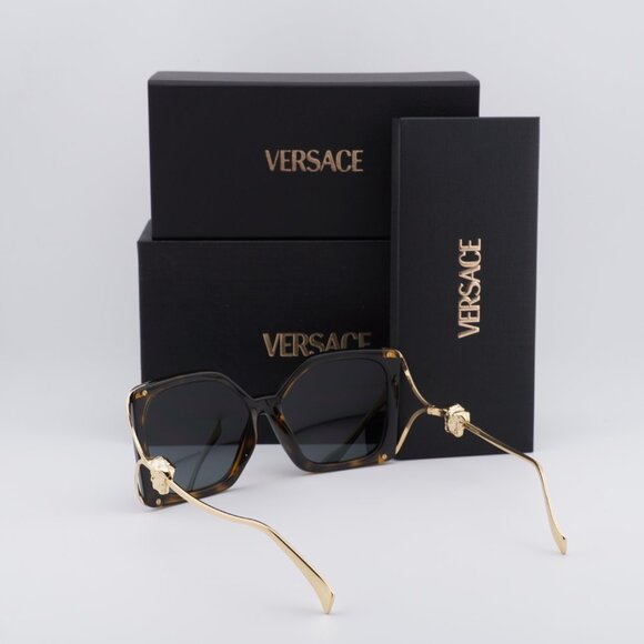 Versace VE4502U 108/87 Square Sunglasses – Havana/Gold/Grey - Picture 3 of 8